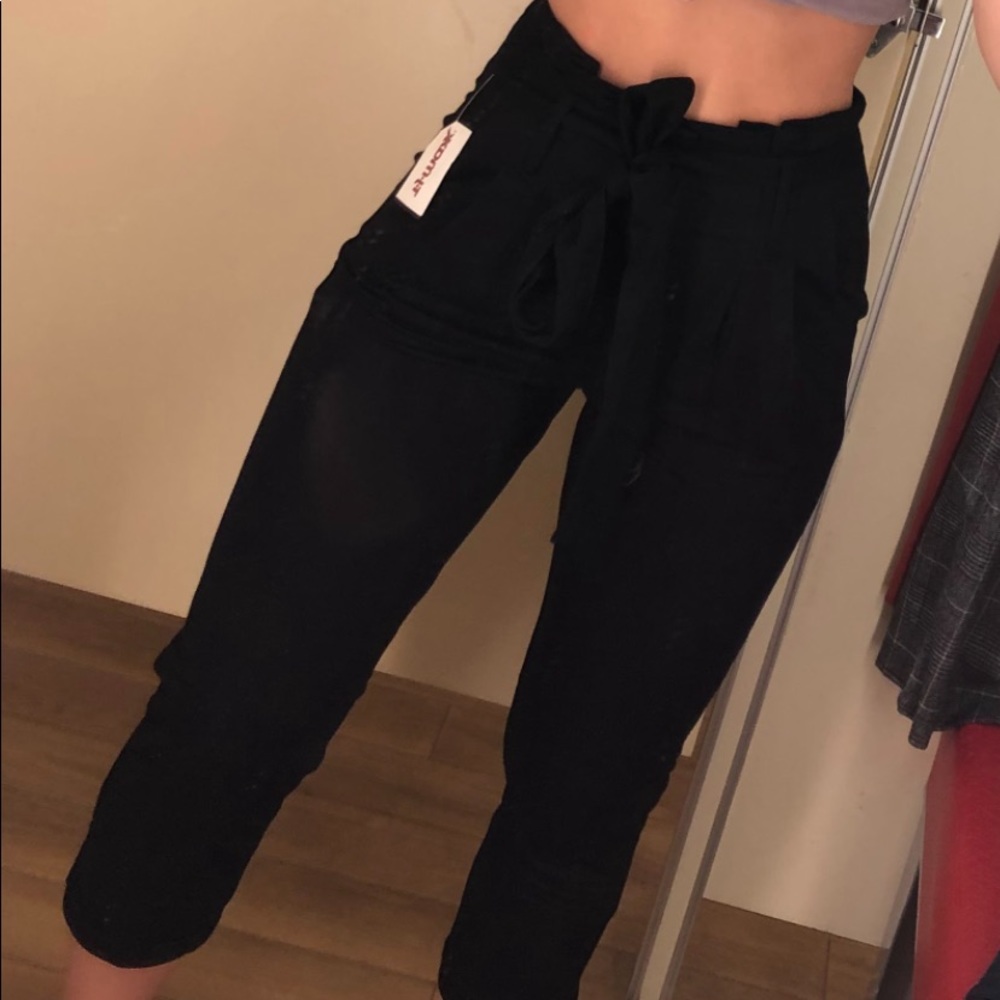 TJ Maxx Indigo Rein Cropped High Waisted Tie Pants